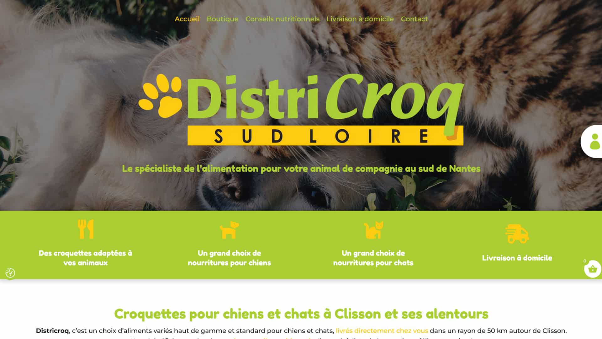 réalisation site internet e-commerce aliments pour animaux Atlantique