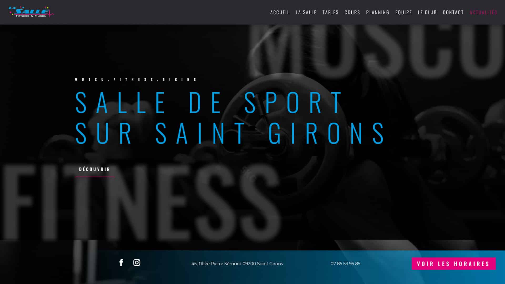 réalisation site internet vitrine salle de sport Occitanie